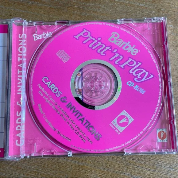 RARE Barbie Print 'n Play CD-ROM 1996 - Picture 2 of 3